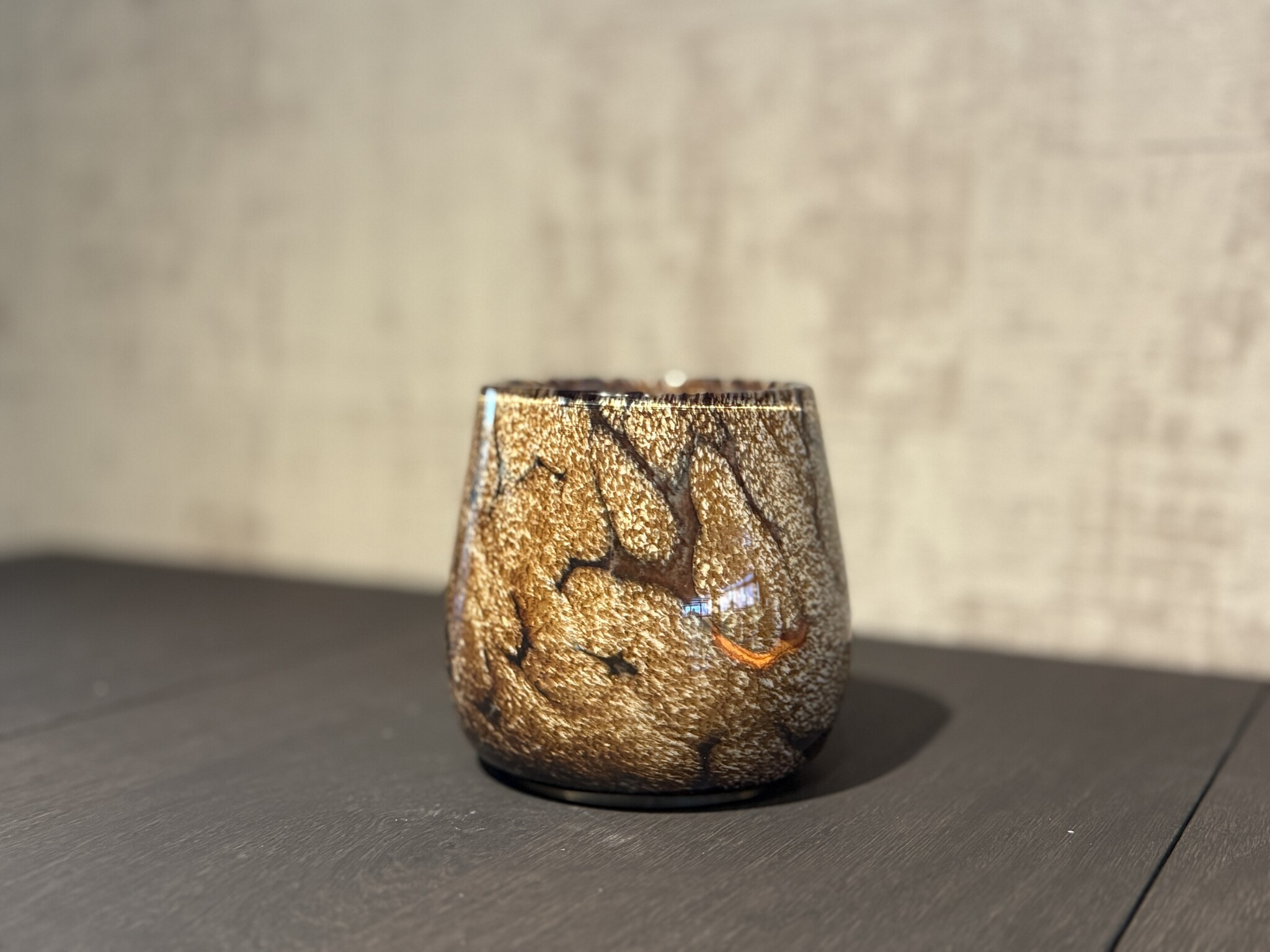 De appelgaard waxinelichthouder oker gemeleerd