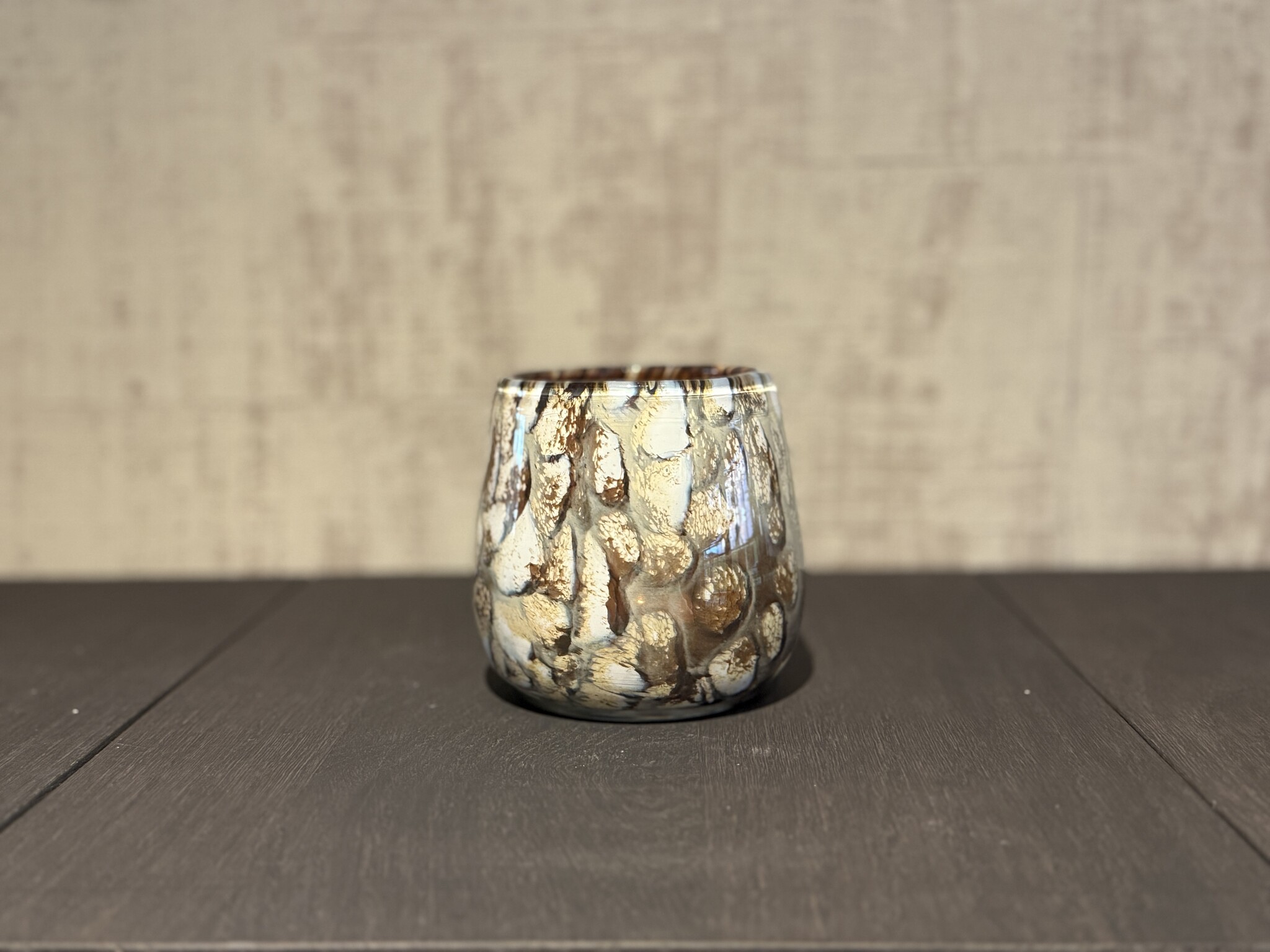 De appelgaard waxinelichthouder bruin gemeleerd