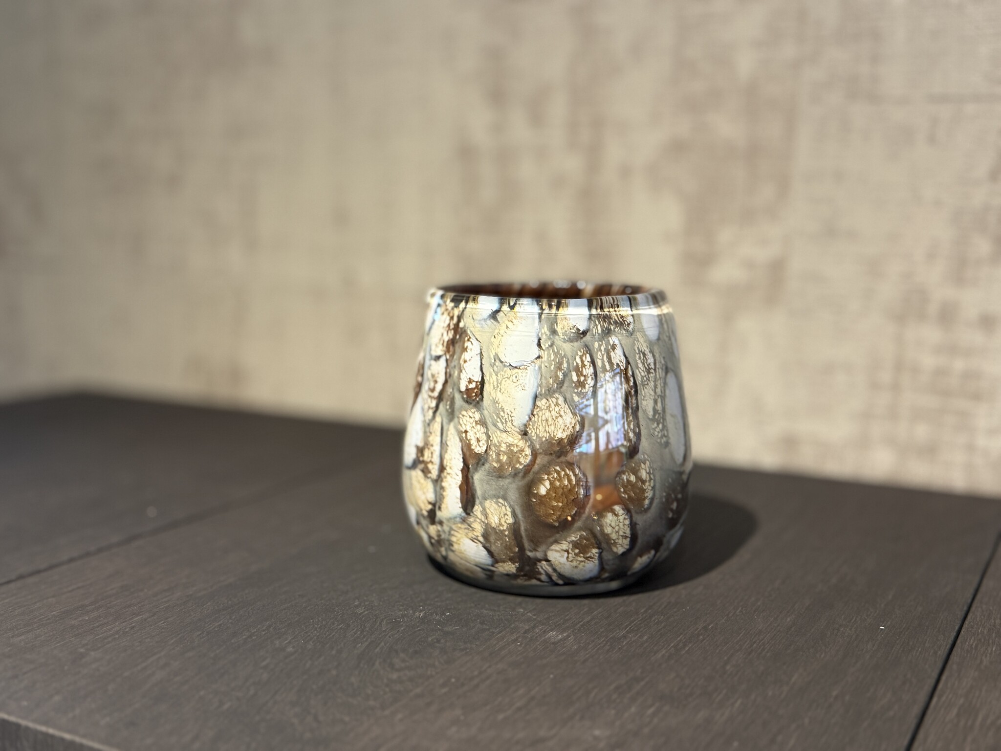 De appelgaard waxinelichthouder bruin gemeleerd