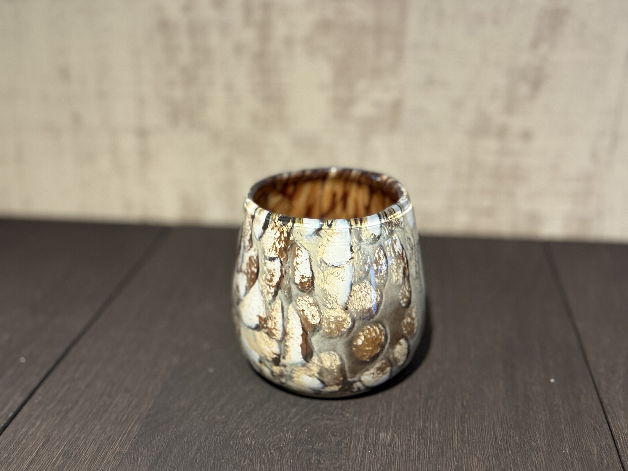 De appelgaard waxinelichthouder bruin gemeleerd