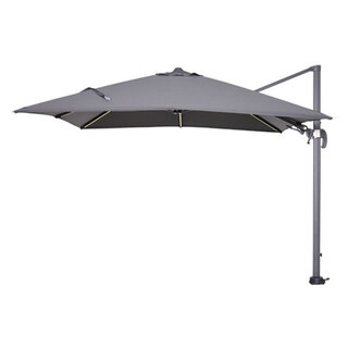 Garden Impressions Garden Impressions Hawaii zweefparasol 300x300 cm. Donker grijs + led verlichting