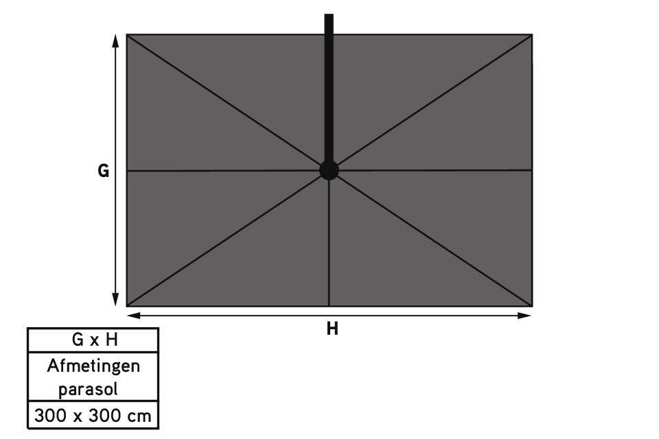 Platinum Platinum Challenger T1 zweefparasol 3x3 m. - Premium Havana