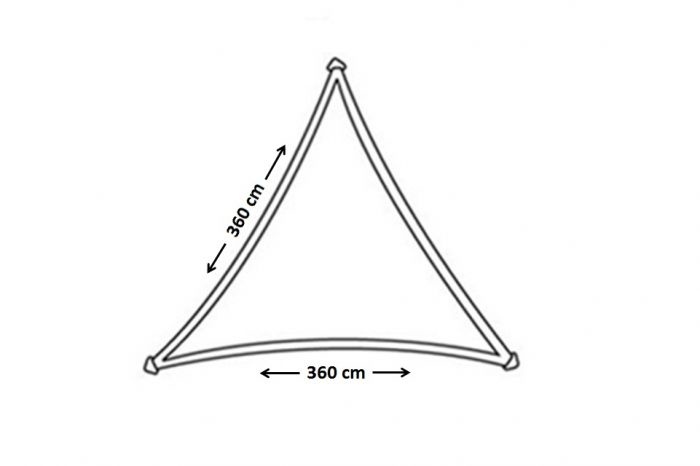 Nesling Nesling Coolfit schaduwdoek driehoek gebroken wit 3,6 x 3,6 x 3,6 m.