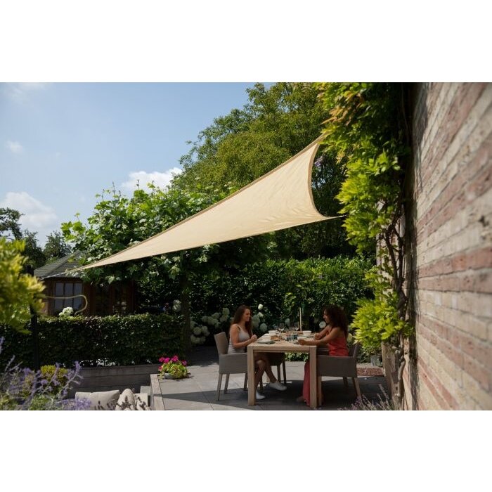 Platinum Platinum Coolfit schaduwdoek driehoek gebroken wit 5x5x7,1m.