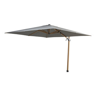 4-Seasons 4-Seasons Zweefparasol Siesta Premium 300 x 300 cm Woodlook - Charcoal