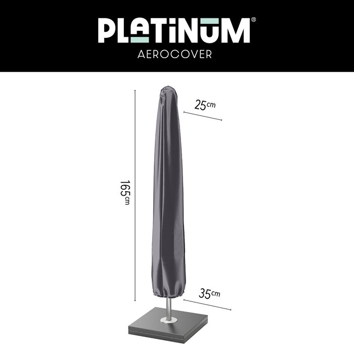 Platinum Aerocover Platinum Aerocover parasolhoes voor stokparasol - 165x25/35 cm.