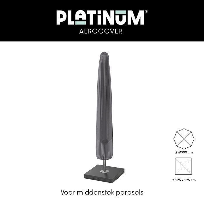Platinum Aerocover Platinum Aerocover parasolhoes voor stokparasol - 165x25/35 cm.