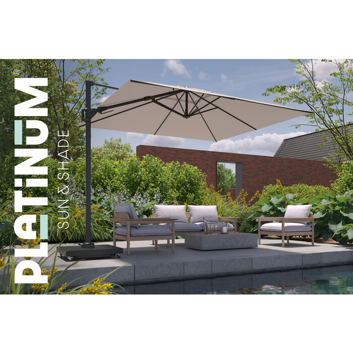 Platinum Platinum Challenger  zweefparasol T2 Premium - 3x3 m. - Champagne