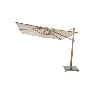 4-Seasons 4-Seasons Zweefparasol Siesta Premium 300 x 300 cm Woodlook - Sand