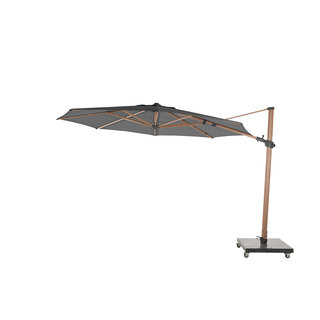 4-Seasons 4-Seasons Zweefparasol Siesta Premium 350 cm Woodlook - Charcoal