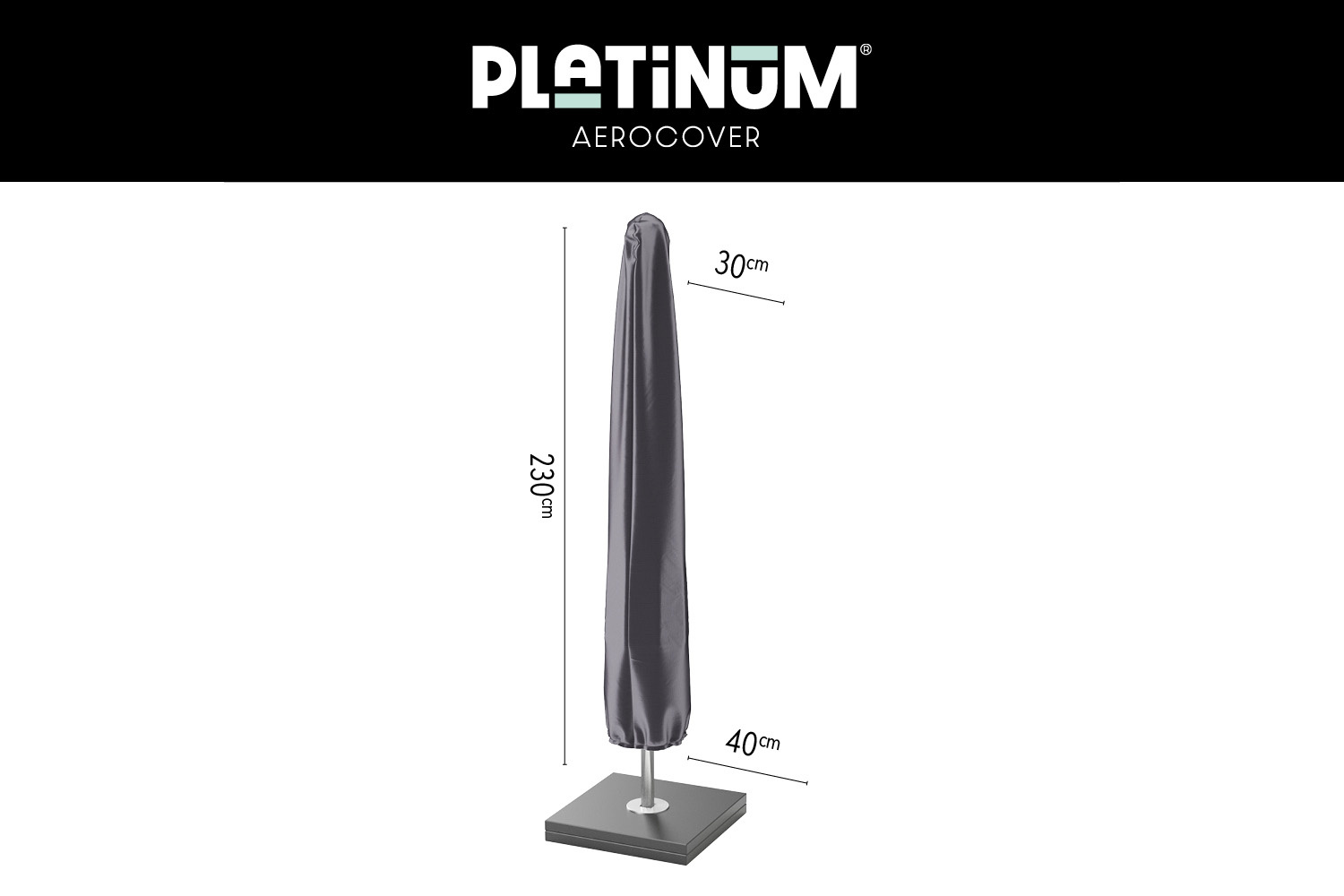 Platinum Aerocover Platinum Aerocover stokparasolhoes 230x30/40 cm.
