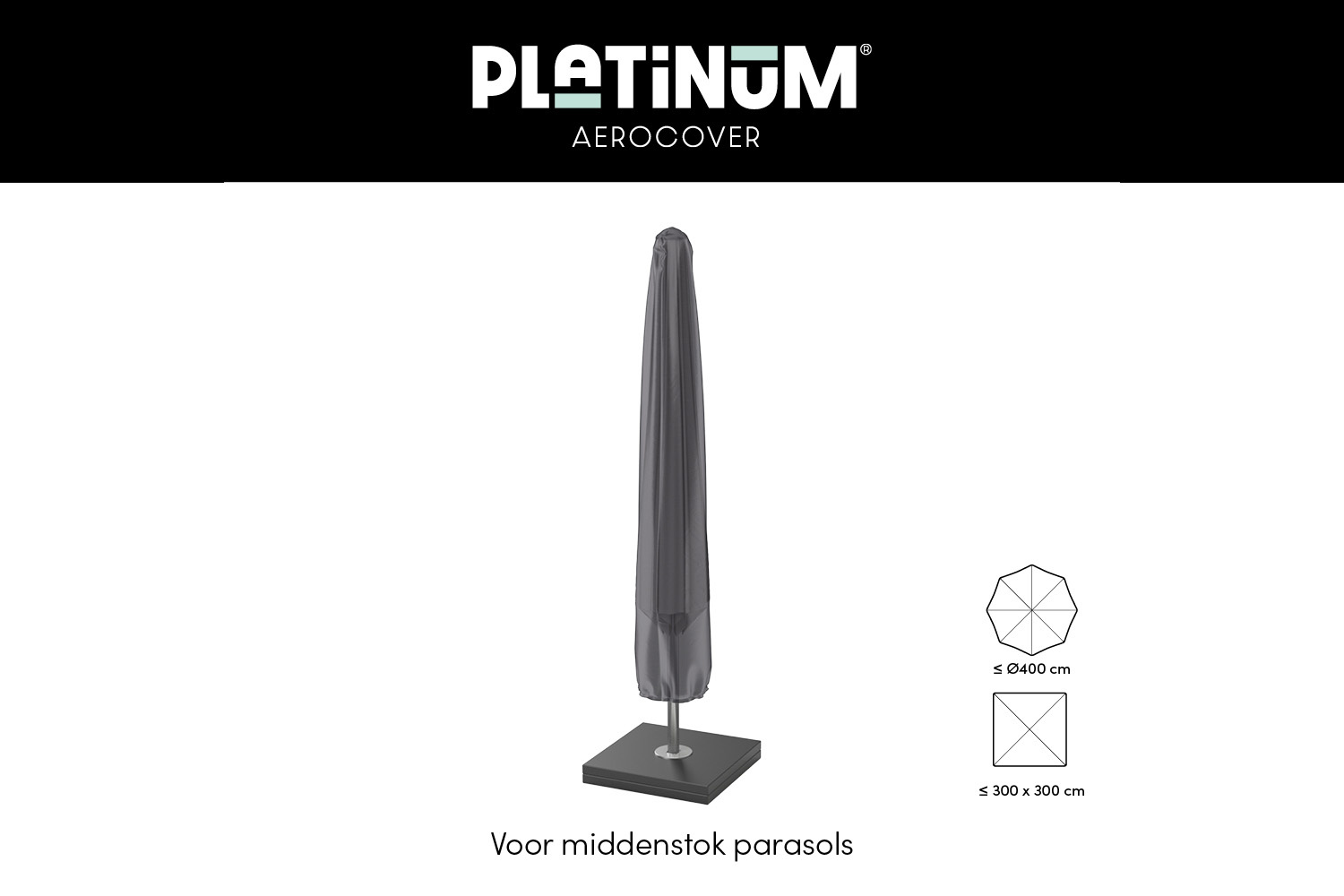 Platinum Aerocover Platinum Aerocover stokparasolhoes 230x30/40 cm.