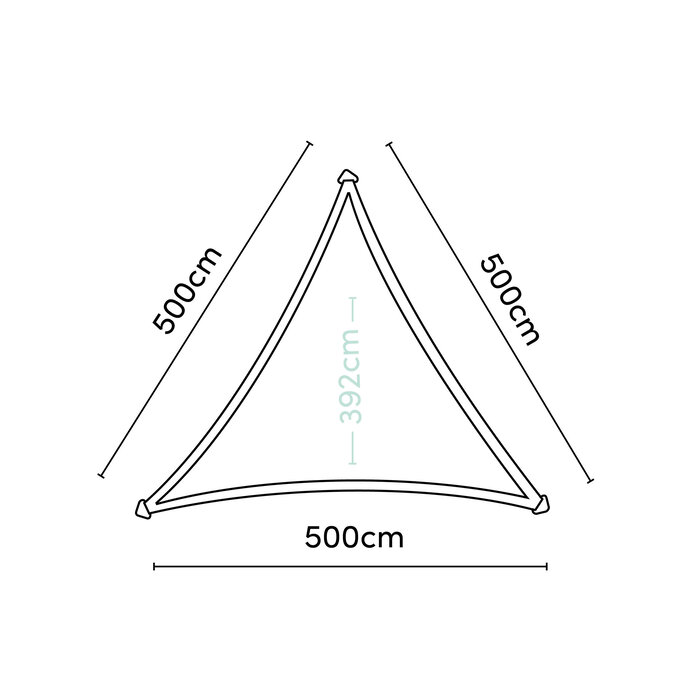 Platinum Platinum Coolfit schaduwdoek driehoek 5x5x5m. Antraciet