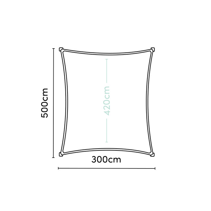 Platinum Platinum Coolfit schaduwdoek rechthoek gebroken wit 3x5 m.