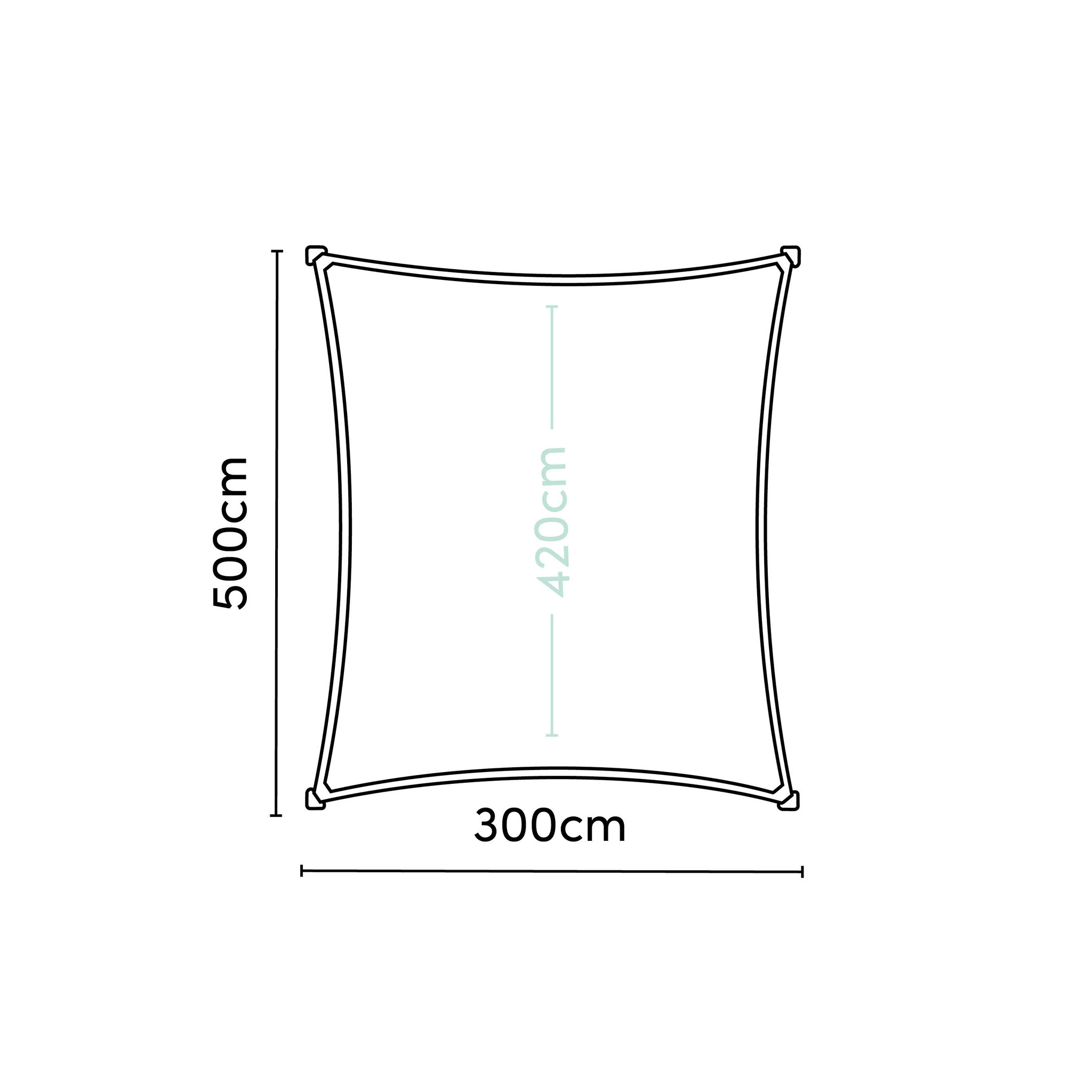 Platinum Platinum Coolfit schaduwdoek rechthoek gebroken wit 3x5 m.
