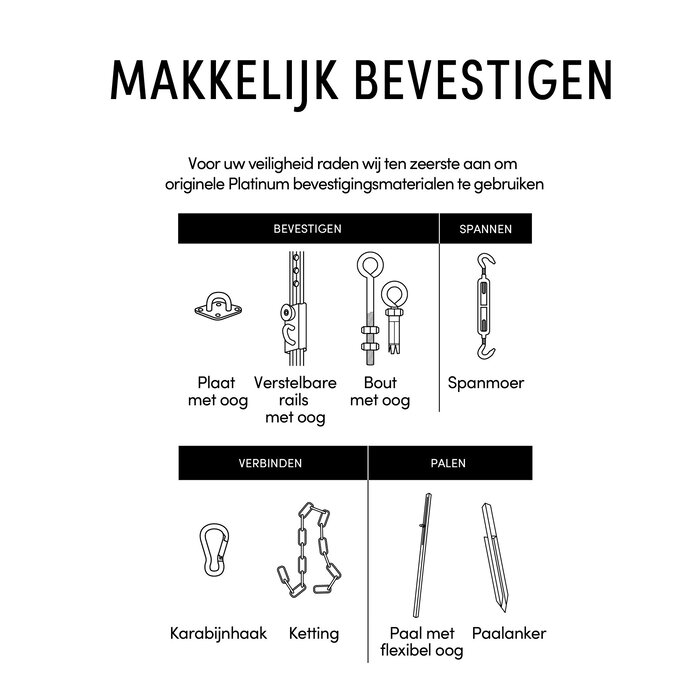 Platinum Platinum Coolfit schaduwdoek rechthoek gebroken wit 3x5 m.