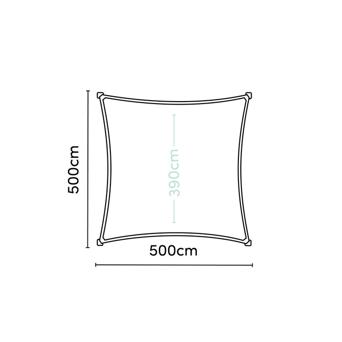 Platinum Platinum Coolfit schaduwdoek vierkant gebroken wit 5x5 m.