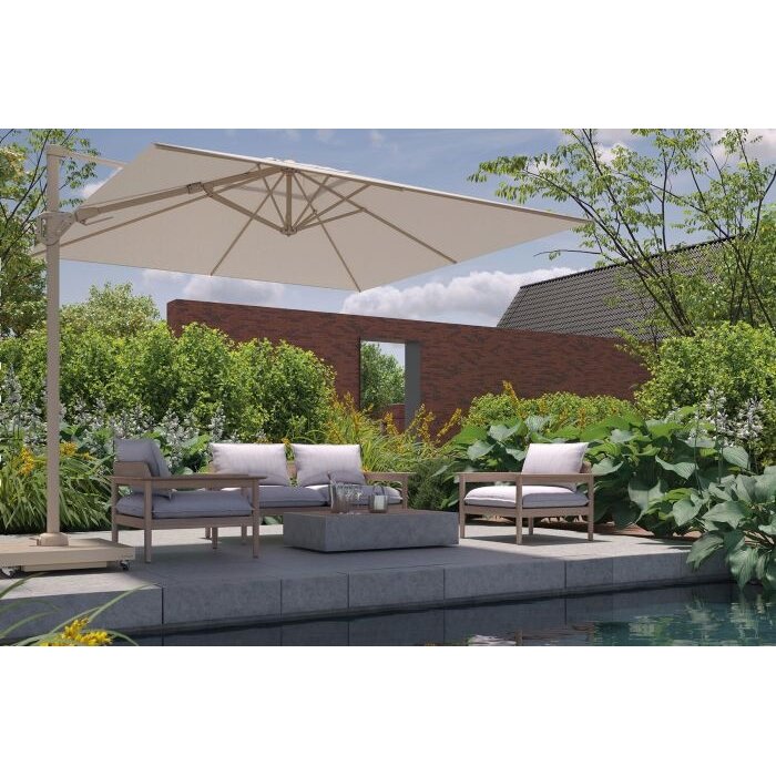 Platinum Platinum Challenger Zweefparasol T2 premium - 3x3 m. Champagne - Sandstone