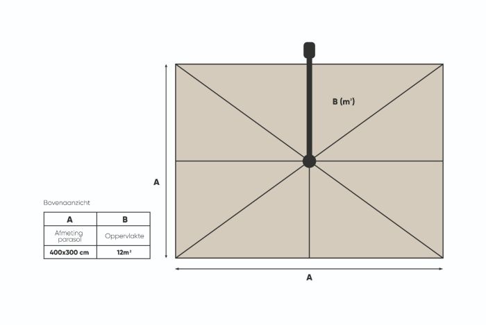Platinum Platinum Challenger Zweefparasol T1 Premium 4x3 m. - Champagne - Teaklook