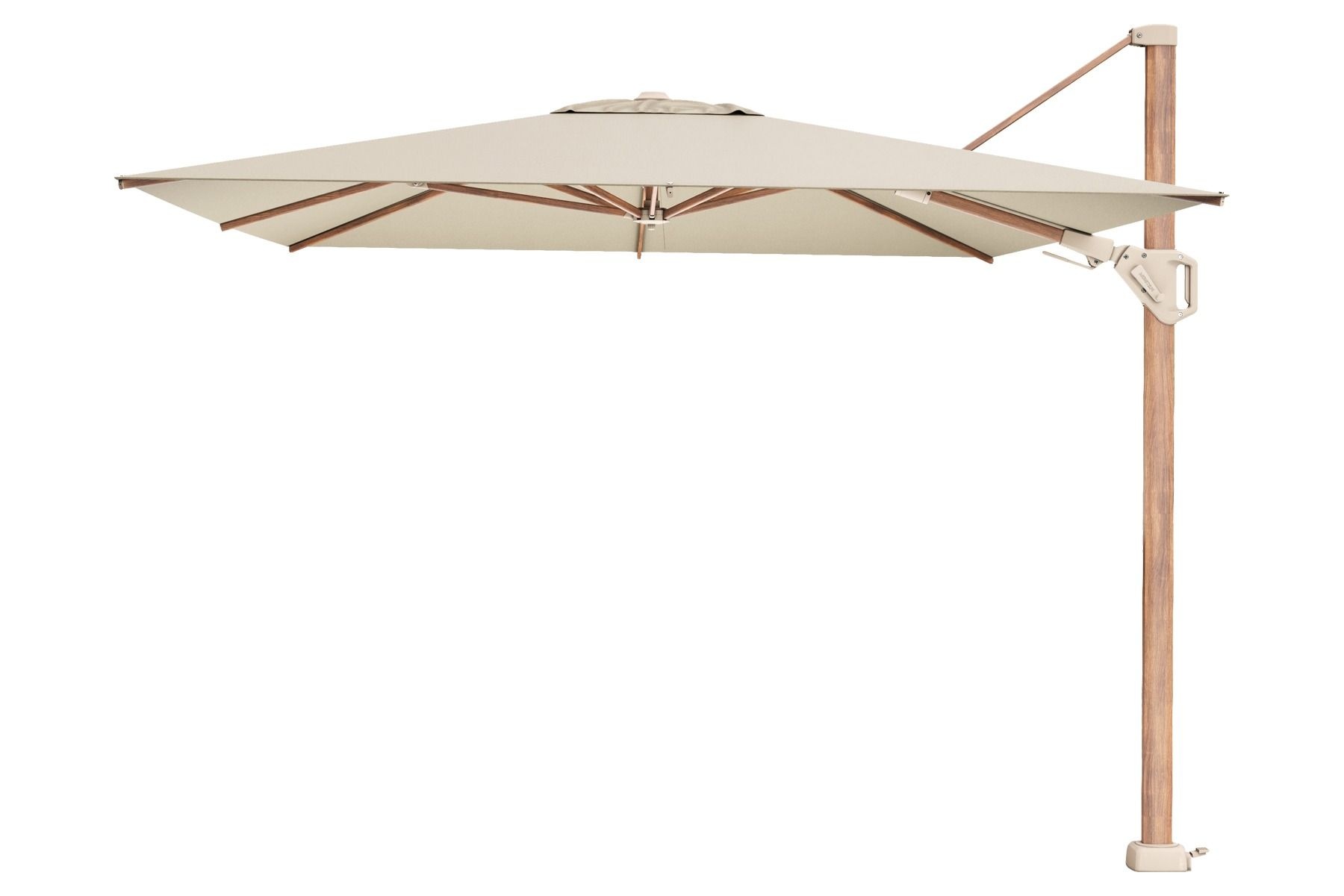 Platinum Platinum Challenger T2 zweefparasol premium - 3,5x2,6 m. - Champagne Teak
