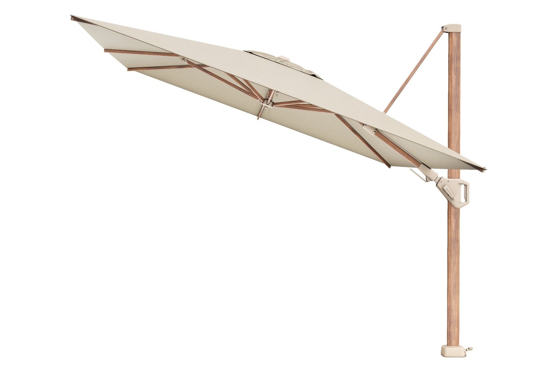Platinum Platinum Challenger T2 zweefparasol premium - 3,5x2,6 m. - Champagne Teak