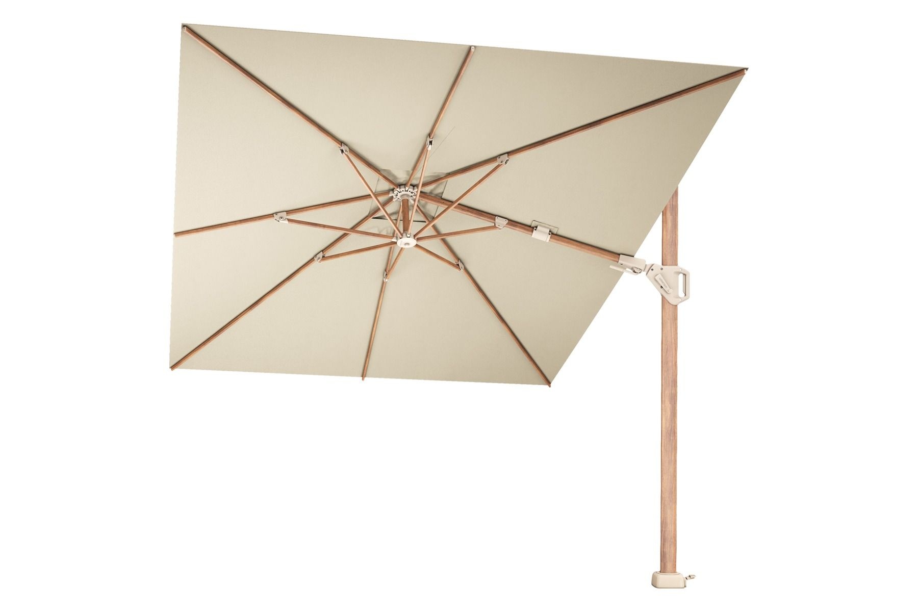 Platinum Platinum Challenger T2 zweefparasol premium - 3,5x2,6 m. - Champagne Teak