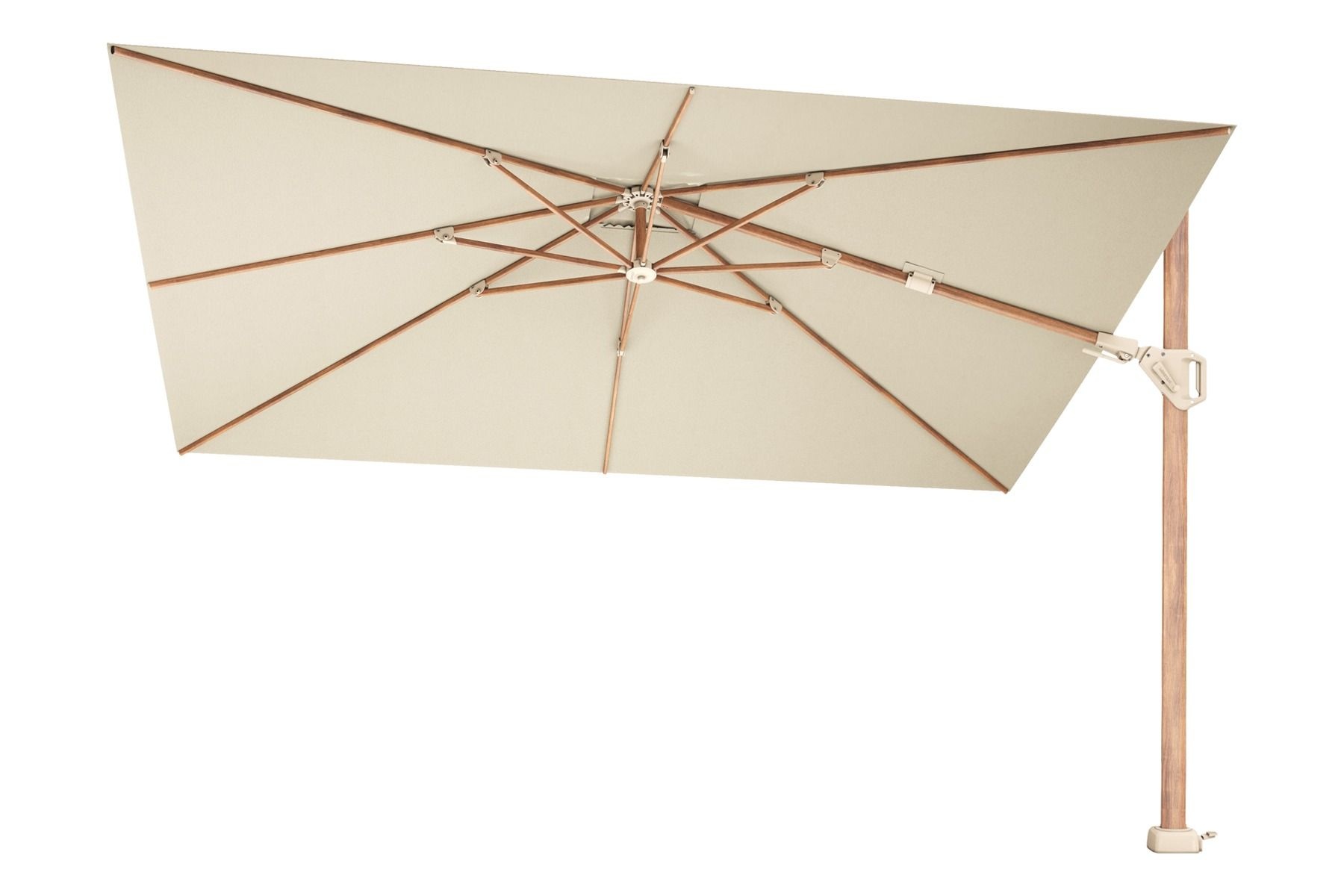 Platinum Platinum Challenger rechthoek zweefparasol T2 Premium - 2,6 x 3,5 m. - Champagne Teak