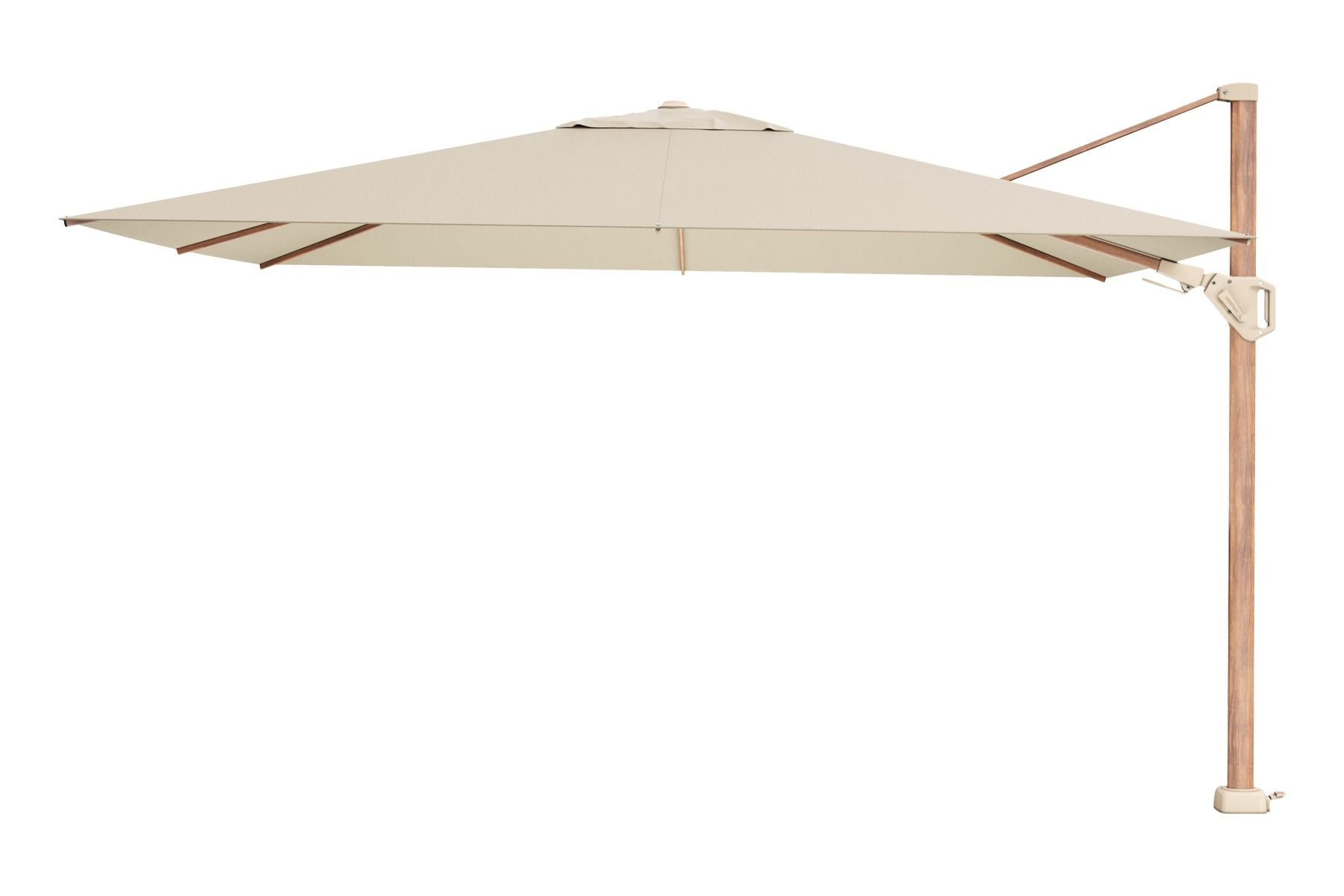 Platinum Platinum Challenger rechthoek zweefparasol T2 Premium - 2,6 x 3,5 m. - Champagne Teak