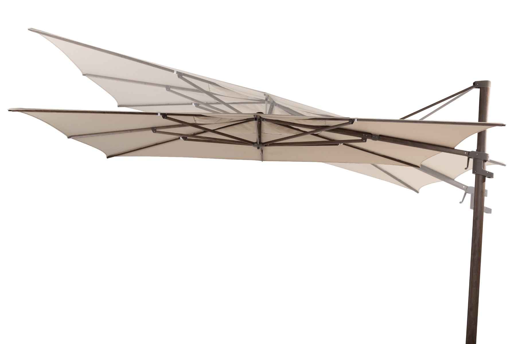 4-Seasons 4 Seasons Finca Zweefparasol 400x300 cm. - beach/dark woodlook
