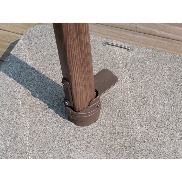 4-Seasons 4-Seasons Zweefparasol Siesta premium 300x300 cm. - beach/dark woodlook