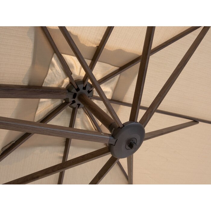 4-Seasons 4-Seasons Zweefparasol Siesta premium 300x300 cm. - beach/dark woodlook