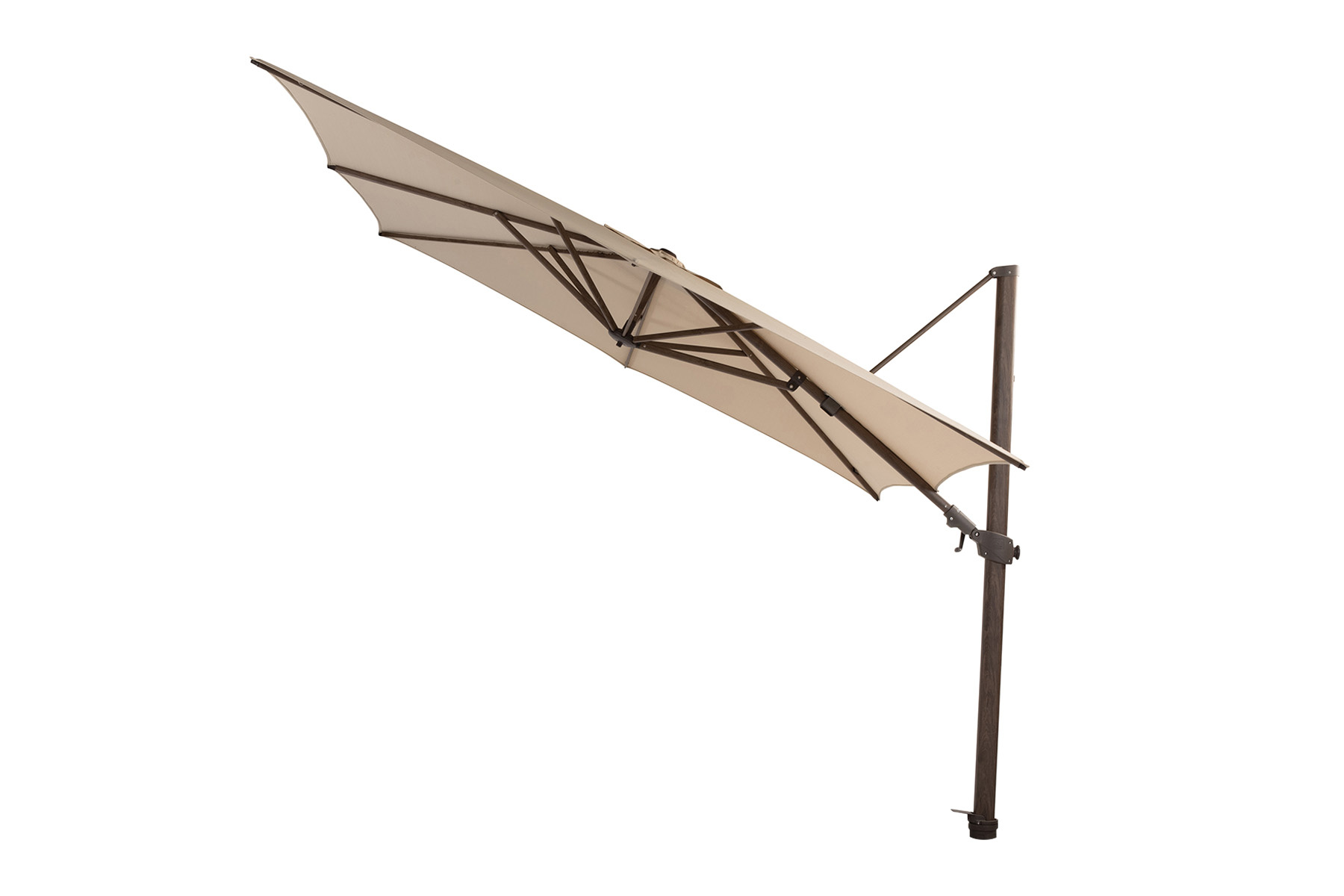 4-Seasons 4-Seasons Zweefparasol Siesta premium 300x300 cm. - beach/dark woodlook