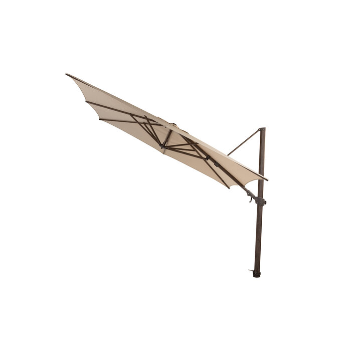 4-Seasons 4-Seasons Zweefparasol Siesta premium 300x300 cm. - beach/dark woodlook