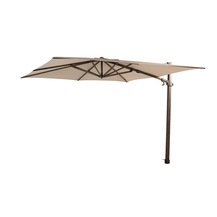 4-Seasons 4-Seasons Zweefparasol Siesta premium 300x300 cm. - beach/dark woodlook