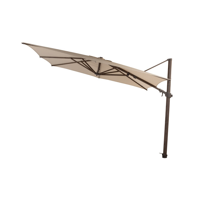 4-Seasons 4-Seasons Zweefparasol Siesta premium 300x300 cm. - beach/dark woodlook