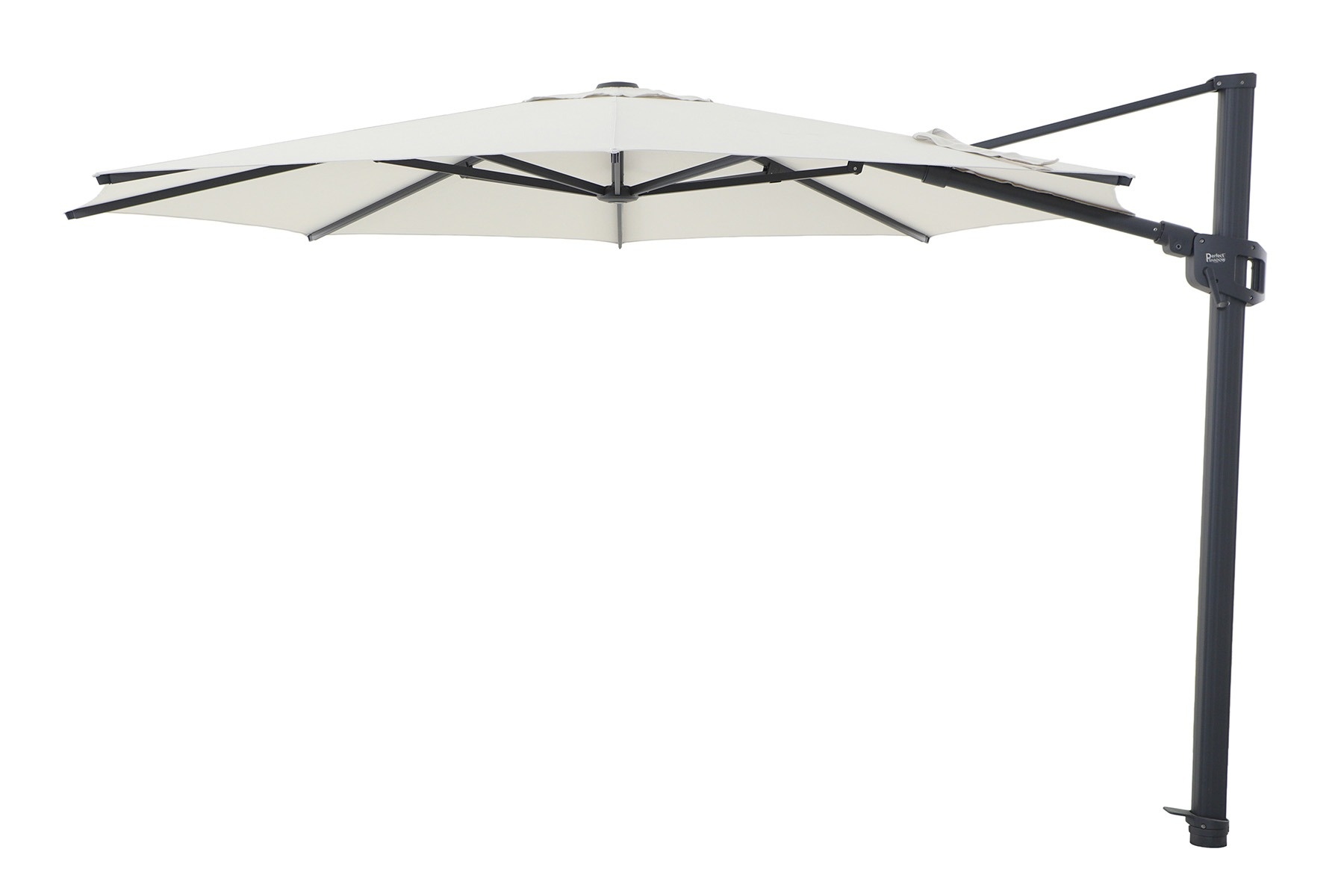 Perfect Shadow Perfect Shadow Eclipse ronde zweefparasol Ø350 cm. Ultra - Antraciet/Soft Sand