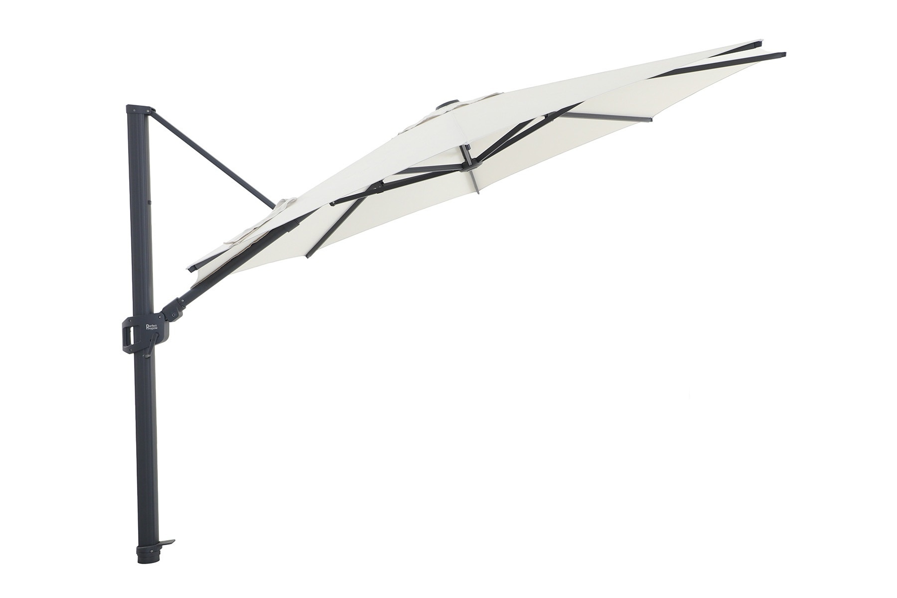 Perfect Shadow Perfect Shadow Eclipse ronde zweefparasol Ø350 cm. Ultra - Antraciet/Soft Sand