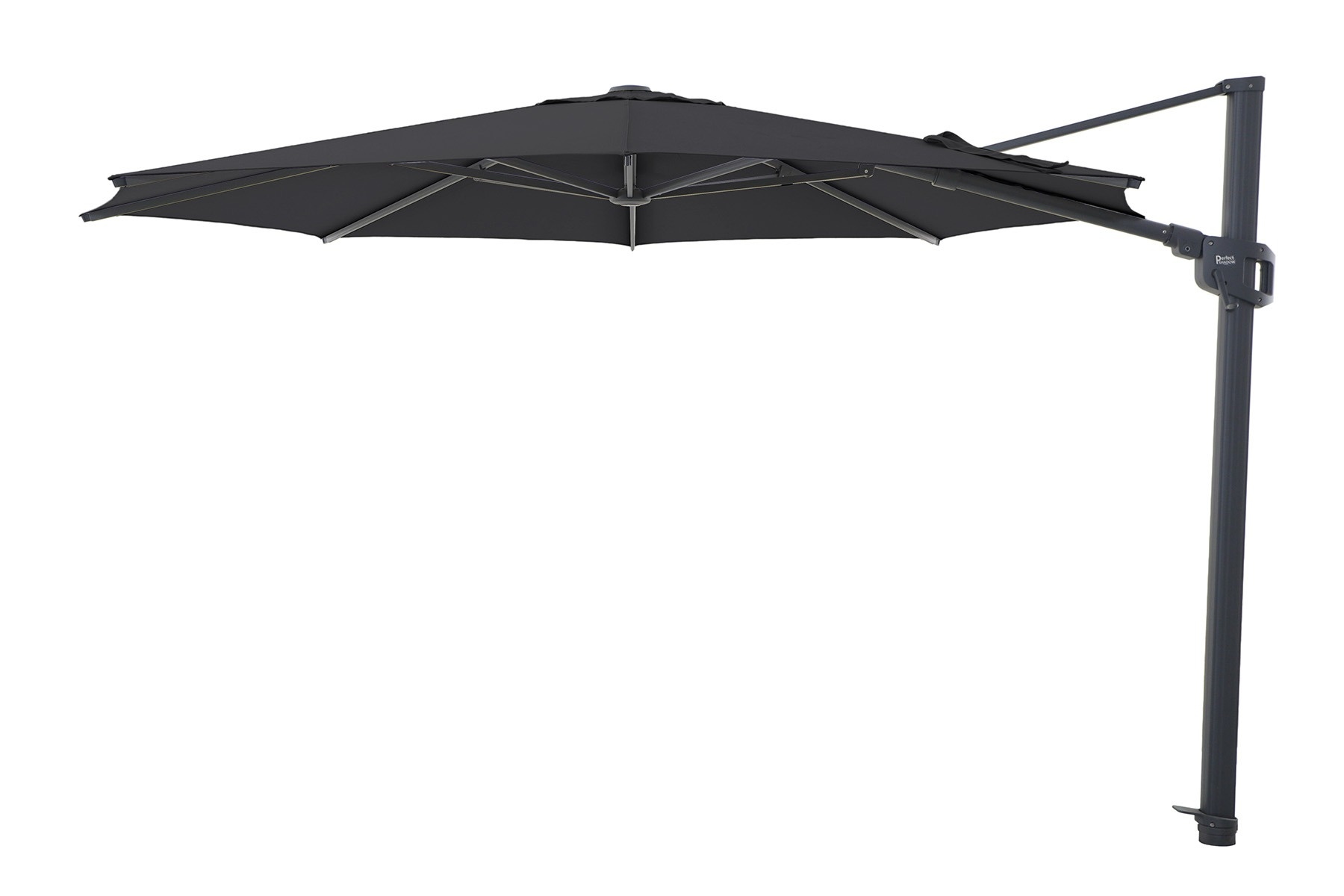 Perfect Shadow Perfect Shadow Eclipse ronde zweefparasol Ø350 cm. Ultra - Antraciet/Ash Black