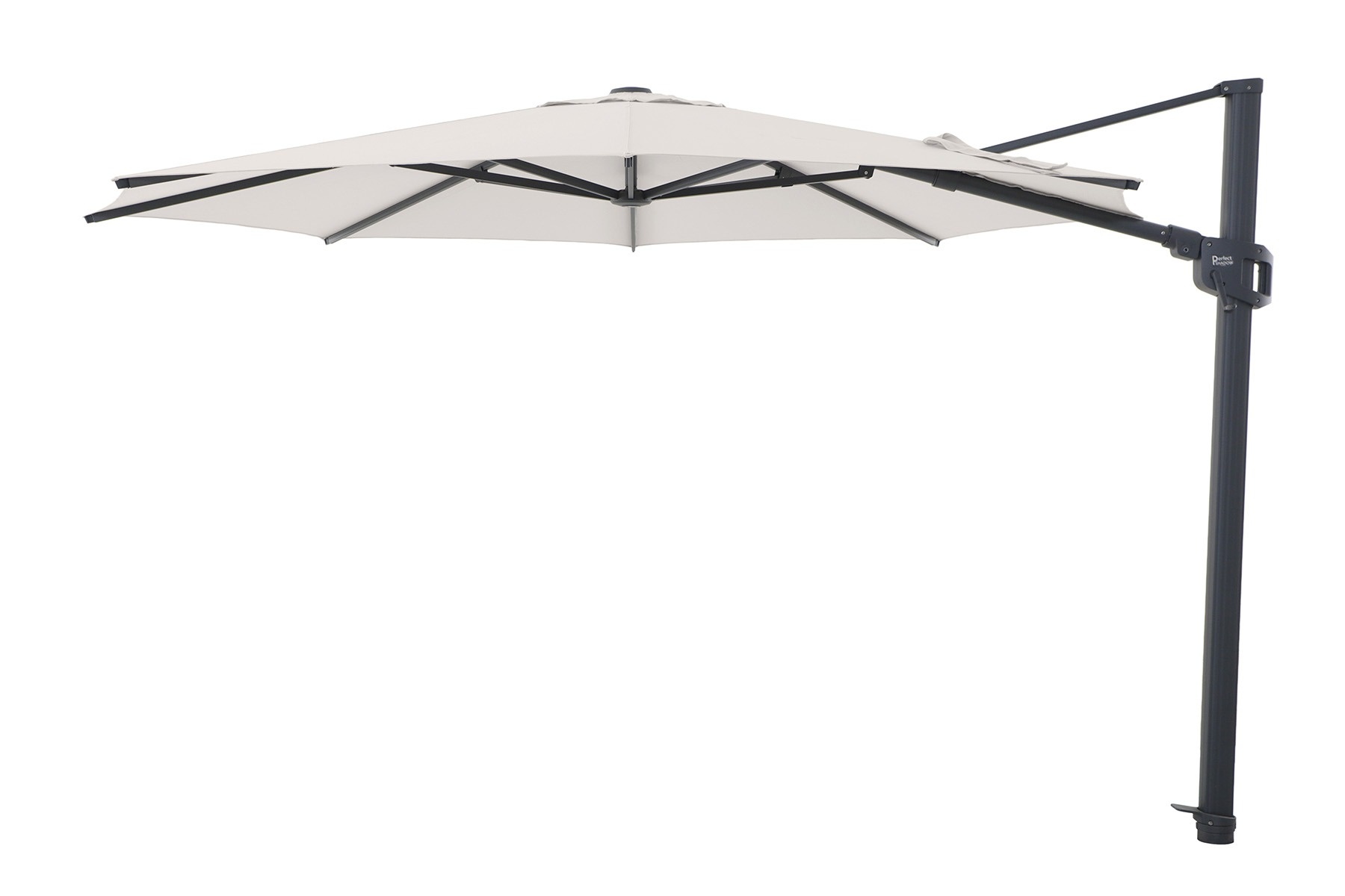 Perfect Shadow Perfect Shadow Eclipse ronde zweefparasol Ø350 cm. Ultra - Antraciet/Urban Taupe