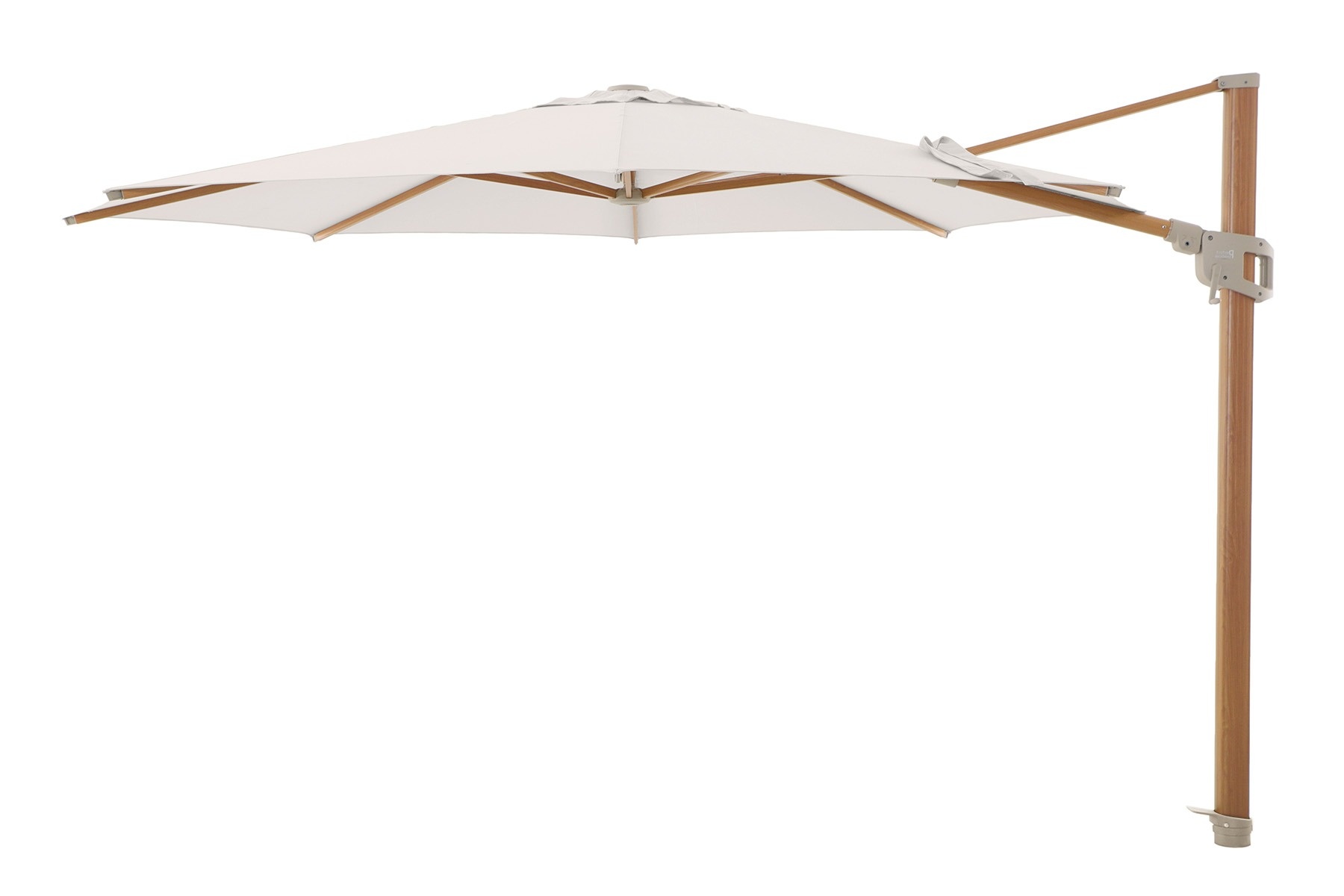 Perfect Shadow Eclipse ronde zweefparasol Ø350 cm. Ultra - Woodlook/Urban Taupe