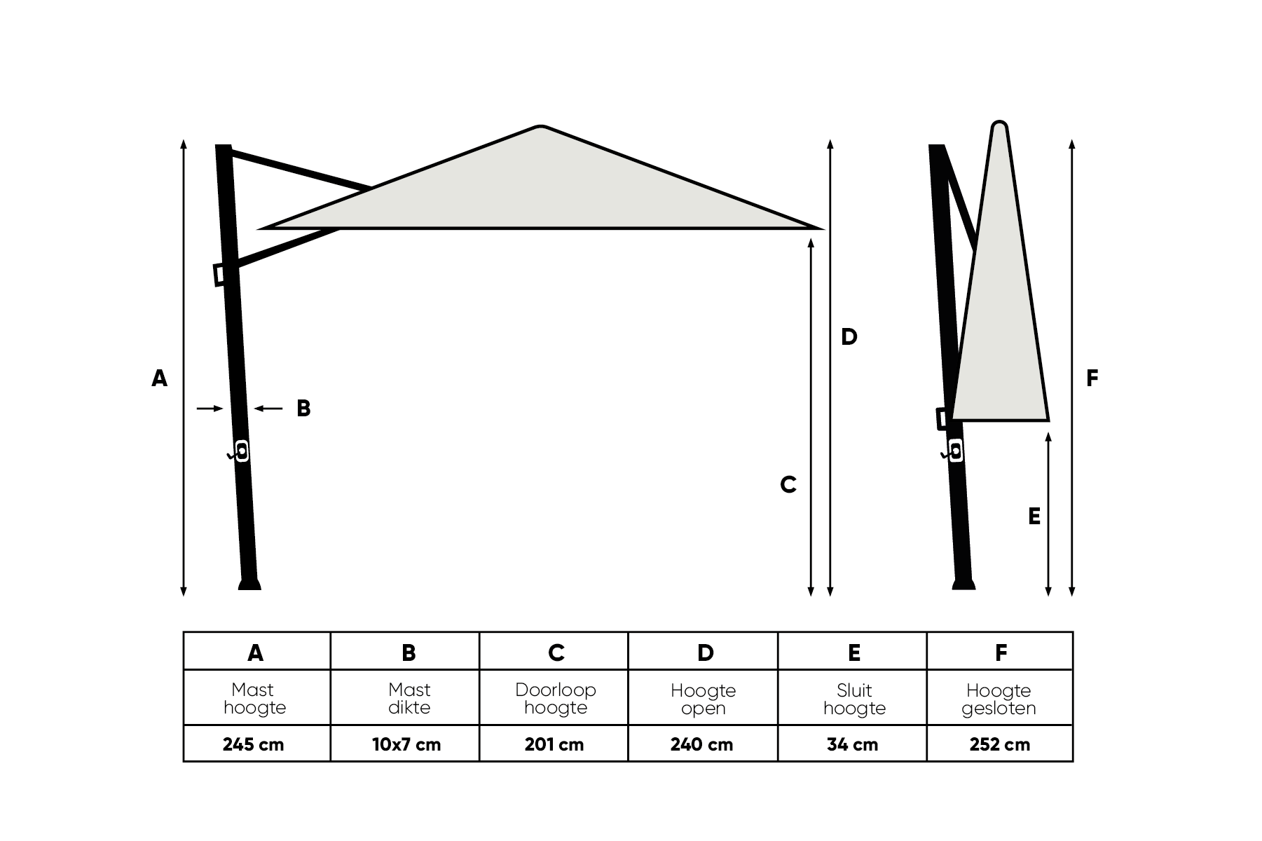 Perfect Shadow Perfect Shadow Eclipse zweefparasol 300x300 cm. Ultra - Latte/Soft sand
