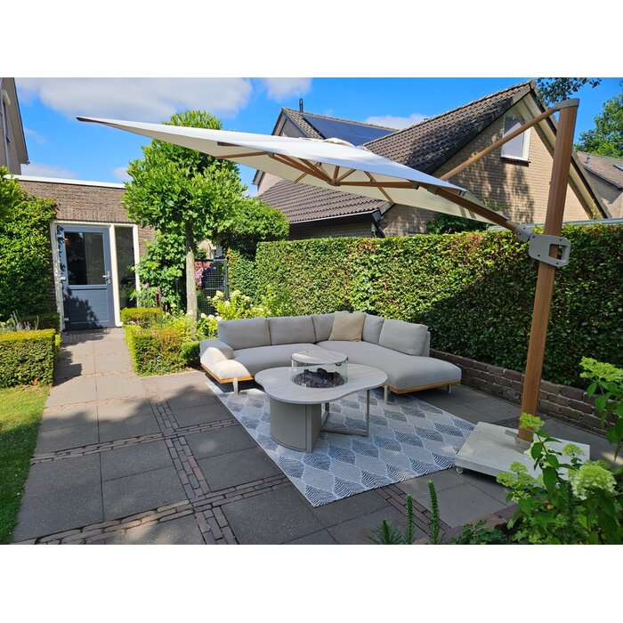 vdgarde Perfect Shadow Eclipse zweefparasol 300x300 cm. Ultra - Woodlook/Soft Sand