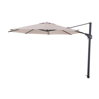 Perfect Shadow Luna ronde zweefparasol Ø350 cm. Flex+ - Antraciet/Taupe