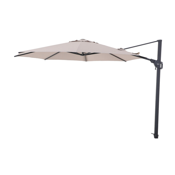 Perfect Shadow Perfect Shadow Luna ronde zweefparasol Ø350 cm. Flex+ - Antraciet/Taupe