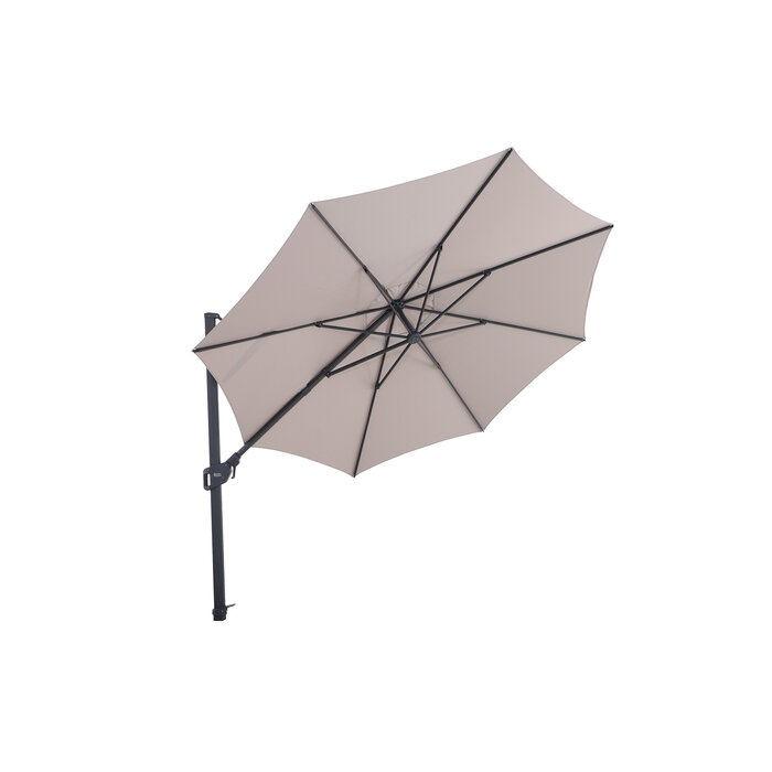 Perfect Shadow Perfect Shadow Luna ronde zweefparasol Ø350 cm. Flex+ - Antraciet/Taupe