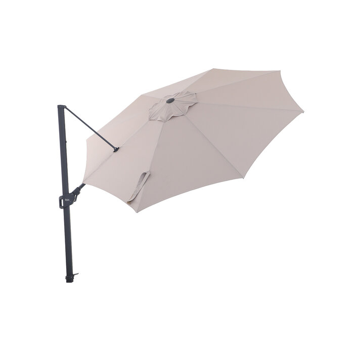 Perfect Shadow Perfect Shadow Luna ronde zweefparasol Ø350 cm. Flex+ - Antraciet/Taupe