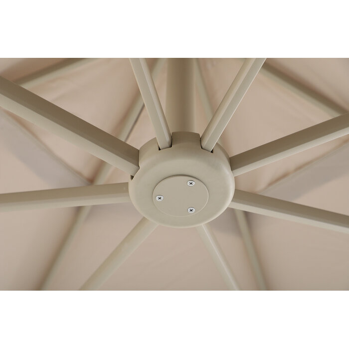 Perfect Shadow Perfect Shadow Luna ronde zweefparasol Ø350 cm. Flex+ - Latte/zand