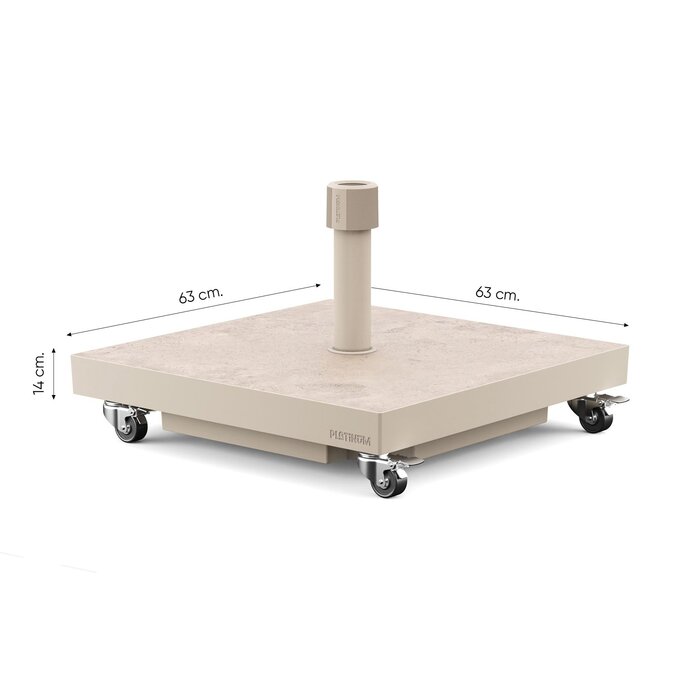 Platinum Platinum Ceramica verrijdbare vulbare parasolvoet 40 kg - Sandstone