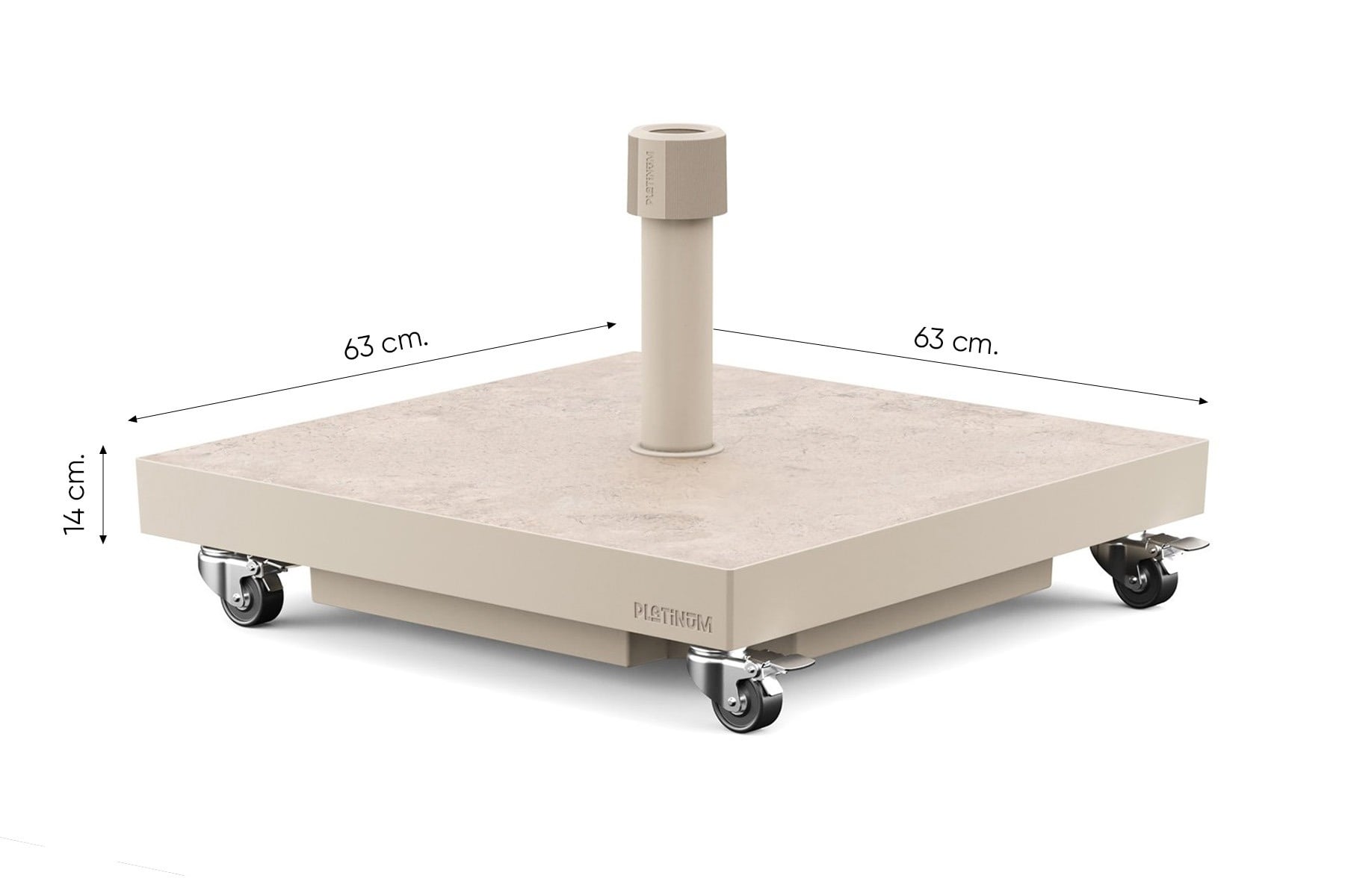 Platinum Platinum Ceramica verrijdbare vulbare parasolvoet 40 kg - Sandstone