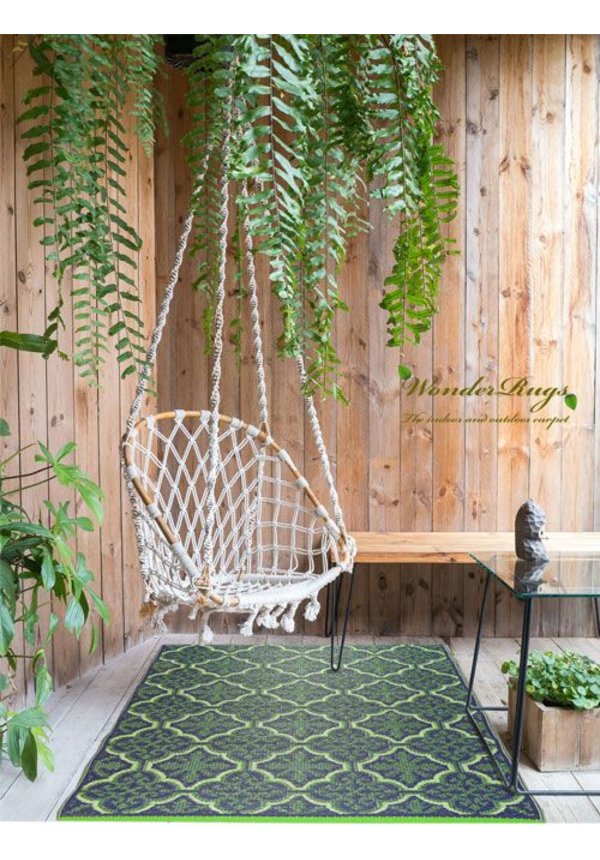 Groen paars vloerkleed boho